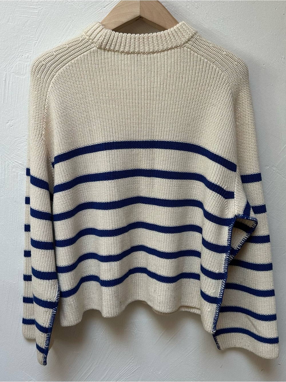 COS Cream Sweater with Blue Breton Stripes - Picture 5 of 5
